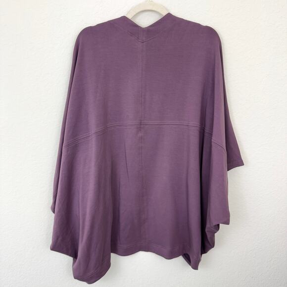 Athleta Womens Cocoon Wrap Top Size L Athleisure Jersey Active Violet Purple - Picture 4 of 8